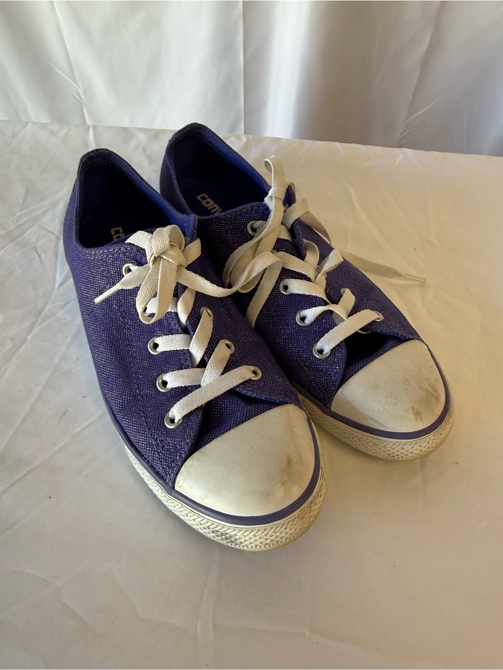 Converse Chuck Taylor Dainty Ox sneakers Women’s 9 purple periwinkle sparkle